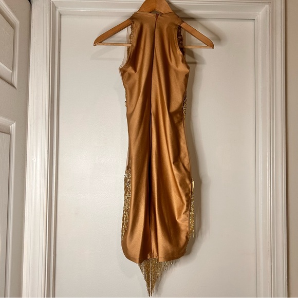 LoveSohnaDesigns Elegant Gold Embellished Mini Dress - (Custom Size) - Picture 4 of 15